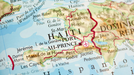 Bild von Haiti auf einer üblichen Landkarte