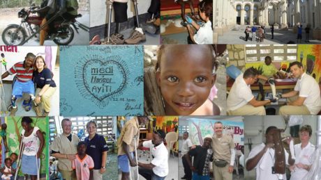 Collage verschiedenster Eindruecke aus Haiti aus 5 Jahren medi for help Engagement